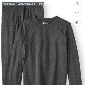 Russell Athletic Charcoal Heather Long-Sleeve Kids Pajama Set